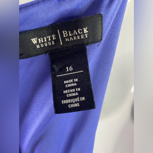 White House Black Market Periwinkle Scoop Neckline Sheath Midi Dress EUC Size 16 - Picture 5 of 5